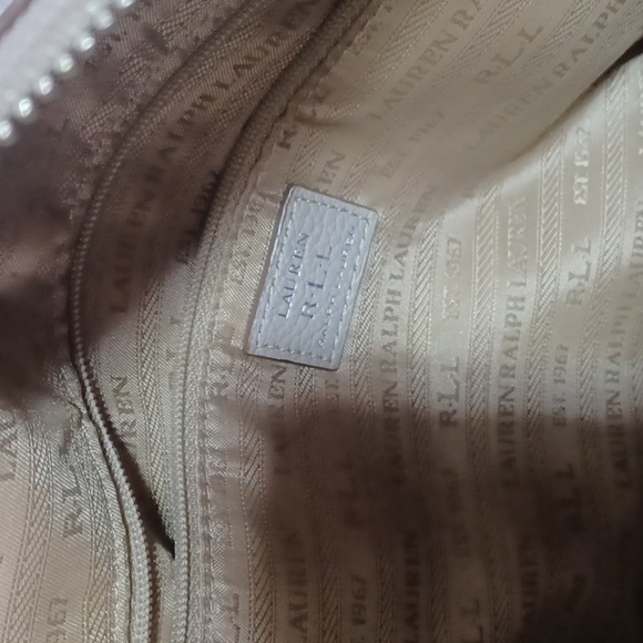 RALPH LAUREN COW LEATHER 🐄 💖 PURSE LOOKS NEW TAUPE COLOR - Picture 10 of 10